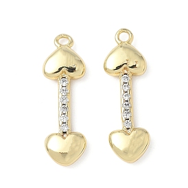 Латунные микро проложить кубического циркония подвески, формы сердца, стойки покрытие, без свинца и без кадмия