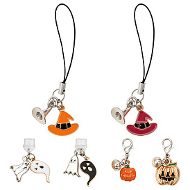 6шт. пластиковые мобильные пылезащитные заглушки и мобильные ремни, Сплав с подвесками, Хэллоуин, разнообразные