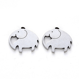 201 Stainless Steel Charms, Laser Cut, Elephant