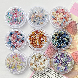 Transparent Glass Seed Beads, Peanut