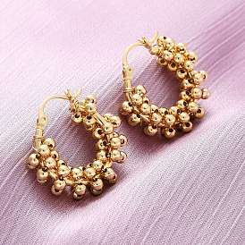 Круглые латунные серьги-кольца, без свинца и без кадмия, долговечный, стойки покрытие