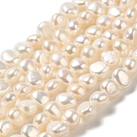 Natural Cultured Freshwater Pearl Beads Strands, Two Sides Polished, Grade 5A