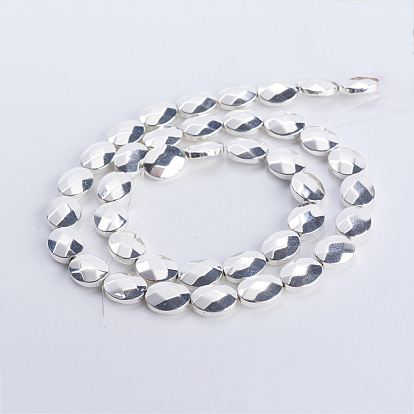 Non-magnetic Synthetic Hematite Beads Strands, Smooth Surface, Faceted, Oval