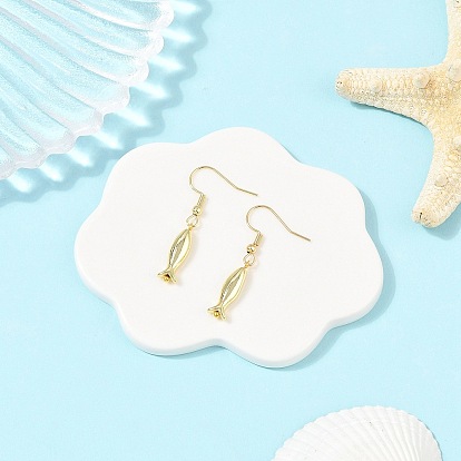 304 серьги-подвески в виде рыбок из нержавеющей стали и латуни