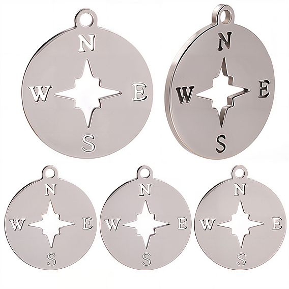 16 шт. ионное покрытие (ip) 201 подвески из нержавеющей стали, лазерная резка, компас