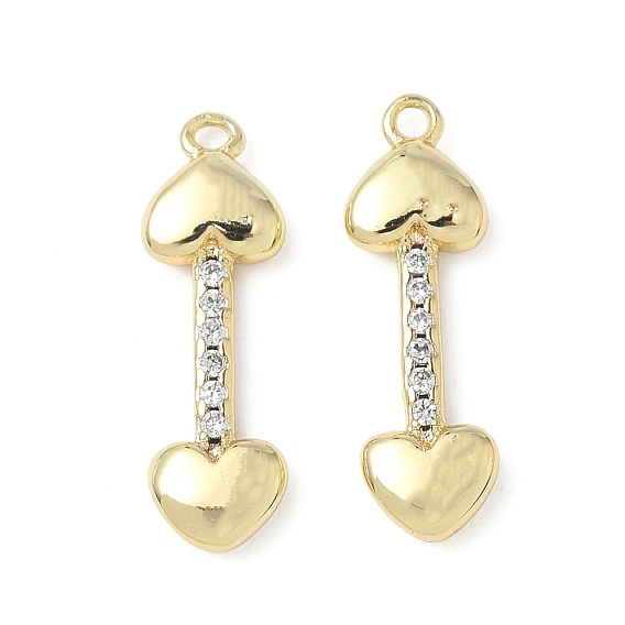 Латунные микро проложить кубического циркония подвески, формы сердца, стойки покрытие, без свинца и без кадмия