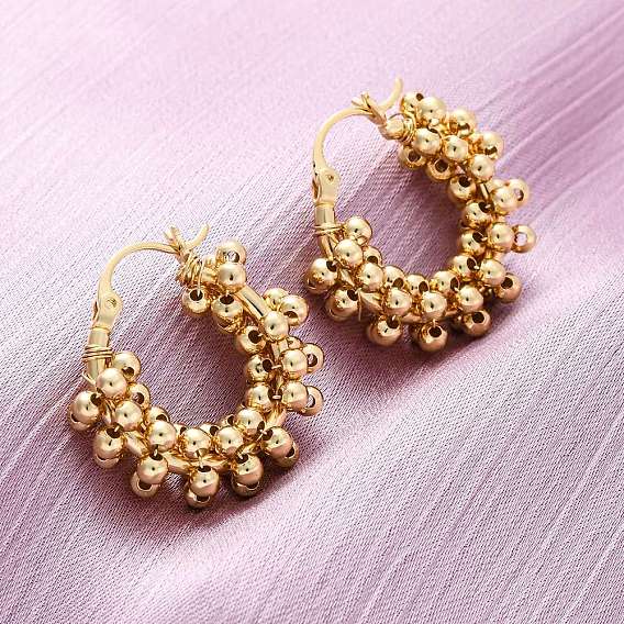 Круглые латунные серьги-кольца, без свинца и без кадмия, долговечный, стойки покрытие