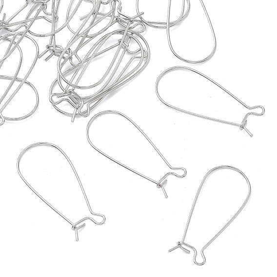SHEGRACE Brass Kidney Ear Wire, Hoop Earring Findings, Cadmium Free & Nickel Free & Lead Free, Long-Lasting Plated