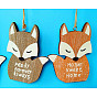 Wooden Hanging Signs, Room Door Signs, Creative Home Pendant Decoration, Fox with Word