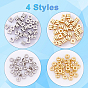 CHGCRAFT 120Pcs 4 Style Brass Spacer Beads, Long-lasting Plated, Fancy Cut, Flat Round and Cube