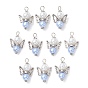 10Pcs Glass Pendants, with Alloy Finding, Angel Charms