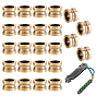 24Pcs Brass European Beads, Column, Large Hole Bead