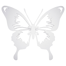 CREATCABIN 1Pc Acrylic Mirror 3D Butterfly Wall Decorations, Hollow out, with 30Pcs Acrylic Double-sided Pads