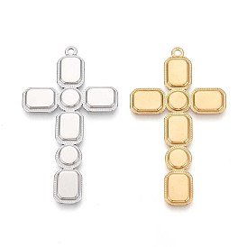 304 большие подвески-кресты из нержавеющей стали, ионное покрытие (ip)