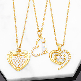Minimalist Pearl Heart Necklace for Women, Versatile and Elegant Lock Collar Chain