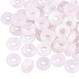 Naturel a augmenté de perles européennes de quartz, Perles avec un grand trou   , rondelle