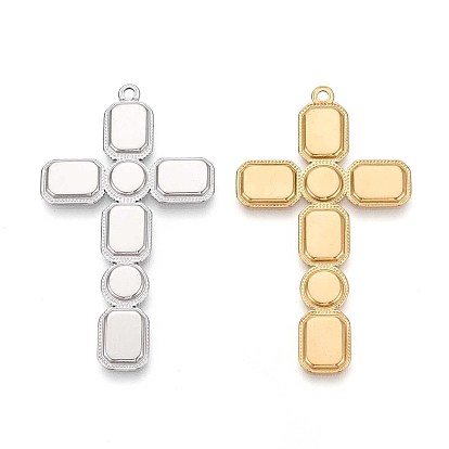 304 большие подвески-кресты из нержавеющей стали, ионное покрытие (ip)