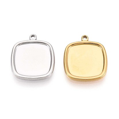304 Настройки кабошон из нержавеющей стали кулон, ионное покрытие (ip), прямоугольные