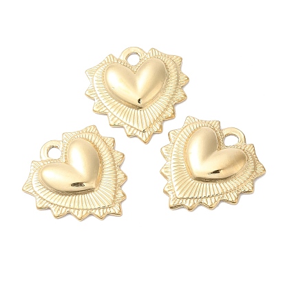 Ion Plating(IP) 316L Surgical Stainless Steel Pendants, Nickel Free, Heart Charm
