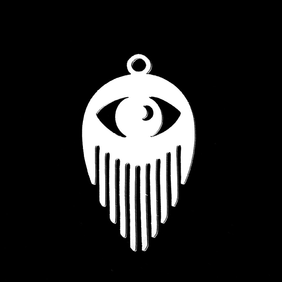 Ion Plating(IP) 201 Stainless Steel Pendants, Laser Cut, Eye