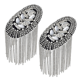 Non-woven Fabric with Rhinestones and Iron Epaulettes, with Brooch