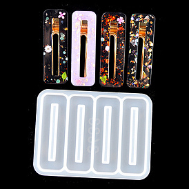 Hair Clip Silicone Molds, Resin Casting Molds, For UV Resin, Epoxy Resin Jewelry Making, Rectangle