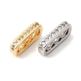 Латунные микропаве прозрачные кубические циркониевые распорки, 3-луночное, прямоугольные