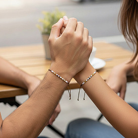 Регулируемые браслеты из стеклянного бисера, плетеные браслеты из нейлоновых нитей для женщин и мужчин