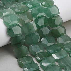 Естественный зеленый авантюрин бисер нитей, прямоугольные, граненые