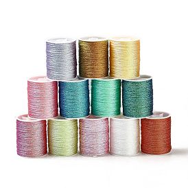 12 Rolls 12 Colors 6-Ply Polyester Cord, for Jewelry Making