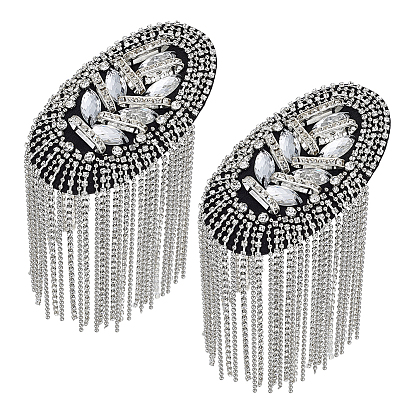 Non-woven Fabric with Rhinestones and Iron Epaulettes, with Brooch