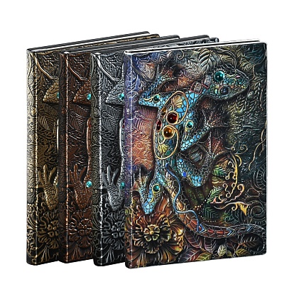 3D Embossed PU Leather Notebook, A5 Lizard Pattern Journal, for School Office Supplies