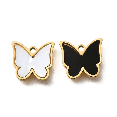 304 из нержавеющей стали бабочки прелести, с пластиковой имитацией оболочки, золотые, ионное покрытие (ip)