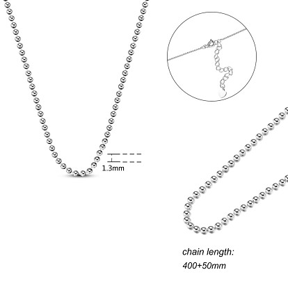SHEGRACE 925 Sterling Silver Curb Chain Necklaces, with Spring Ring Clasps