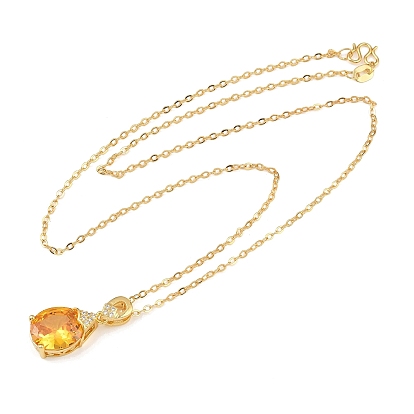 Овальные латунные топазовые муассанитовые подвески-ожерелья