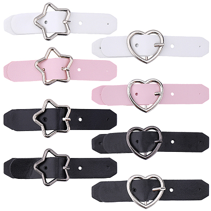 16 шт. 8 стили пряжки из искусственной кожи в форме звезды/сердца, с железными роликовыми пряжками, аксессуары для юбки