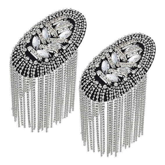 Non-woven Fabric with Rhinestones and Iron Epaulettes, with Brooch