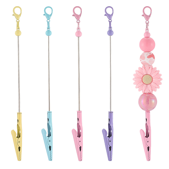 4шт 4 цвета сплав браслет инструмент ювелирные изделия помощник бисер зажим аллигатор, вспомогательные инструменты для крепления браслета