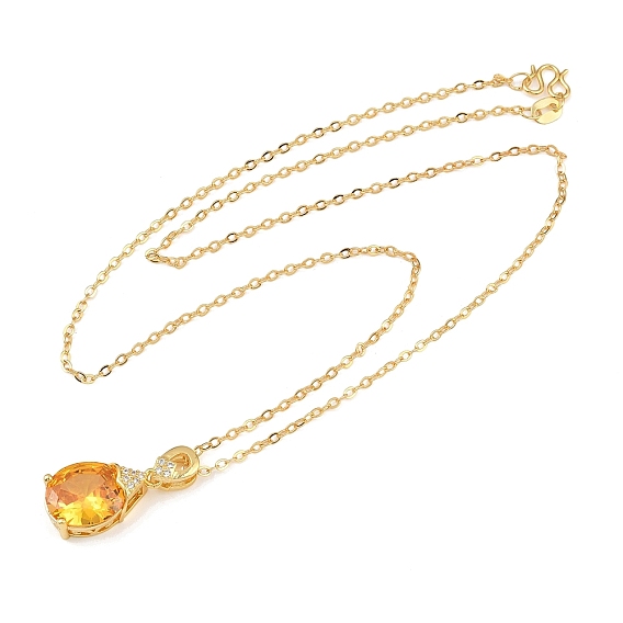 Овальные латунные топазовые муассанитовые подвески-ожерелья