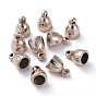 Extrémités de cordon en alliage plaqué sans plomb et sans nickel, plaqué longue durée, 12x8mm, trou: mm 1.5, 5.5 mm de diamètre intérieur