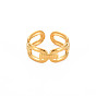 304 Stainless Steel Hollow Open Cuff Ring for Women