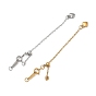 304 Stainless Steel Cable Chain Extenders, with Clasps and Heart Charms