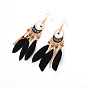 Boho Tassel Feather Earrings for Women, Ethnic Style Jewelry HY-7078-1
