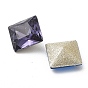 K9 Glass Cabochons, Pointed Back & Back Plated, Faceted, Square