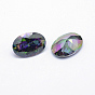Cubic Zirconia Pointed Back Cabochons, Grade A, Faceted, Oval