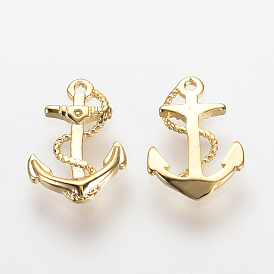 Messing Charme, Nickel frei, echt 18 k vergoldet, Anker