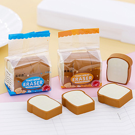 TPR Plastic Erasers, School Supplies, Toast-Shape