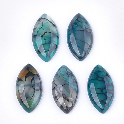 Natural Crackle Agate Cabochons, Dyed, Horse Eye