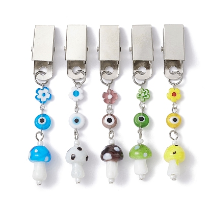 Железные зажимы для удостоверений личности с грибом лэмпворк и сглазом ручной работы, зажим для бейджа