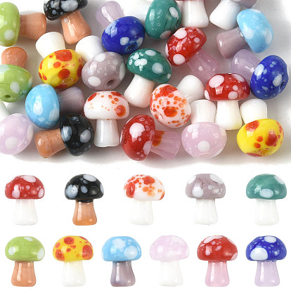 22 шт 11 цвета бусины лэмпворк ручной работы, гриб